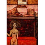 Danuta Leszczyńska-Kluza (1926 Przemyśl - 2019 Kraków), Akt w czerwieni, 1959