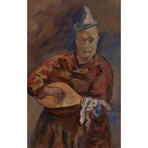 Adolf Feder (1886 Odesa - 1943 Auschwitz camp), Portrait of a musician in clown costume