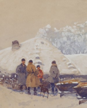 Adam Setkowicz (1879 Kraków - 1945 Kraków), Pejzaż zimowy