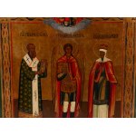 Icon - Saints Gregory, Barbara and Archangel Michael