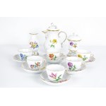 Meissen mocha service scattered flowers