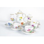 Meissen mocha service scattered flowers
