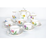 Meissen mocha service scattered flowers