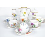 Meissen mocha service scattered flowers