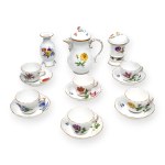 Meissen mocha service scattered flowers