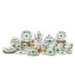 Herend dinner and mocha/tea service Apponyi green and Fleur des indes green
