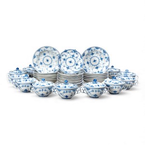 Royal Copenhagen Musselmalet plná čipka a polovičná čipka