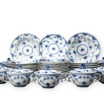 Royal Copenhagen Musselmalet plná čipka a polovičná čipka