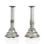 Pair of classicist silver candlesticks