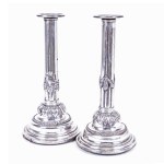 Pair of classicist silver candlesticks