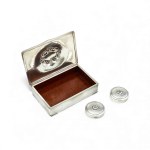 Georg Jensen Art Nouveau museum casket and two pill boxes