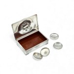 Georg Jensen Art Nouveau museum casket and two pill boxes