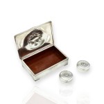 Georg Jensen Art Nouveau museum casket and two pill boxes
