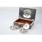 Georg Jensen Art Nouveau museum casket and two pill boxes