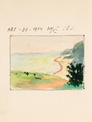 Soter August JAXA-MAŁACHOWSKI (1867-1952), Widok na brzeg morski, 1934