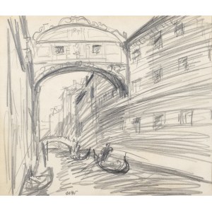Wojciech WEISS (1875-1950), Pohled na Most vzdechů (Ponte dei Sospiri) v Benátkách