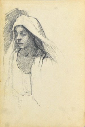 Emilia KNAUSÓWNA (1883-1924), Portret kobiety w chuście
