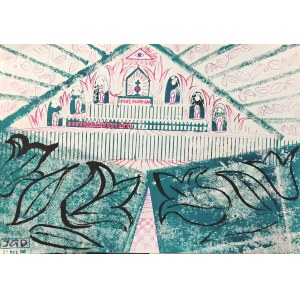 Jan GŁUSZAK DAGARAMA (1937-2000), Hospital chapel interior, 1981