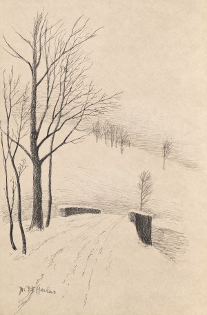 Frantisek Xaver HARLAS (1865-1947), Pejzaż z mostkiem, ok. 1913
