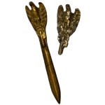 Lot of paperweights with eagle and two paper knives, Lot of paperweights with eagle and two paper knives