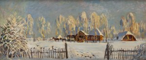 Julian Fałat (1853 Tuligłowy - 1929 Bystra), Pejzaż zimowy - Nieśwież