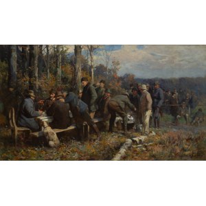 Zygmunt Ajdukiewicz (1861 Witkowice pod Tarnobrzegiem - 1917 Wiedeń), Po polowaniu, 1906