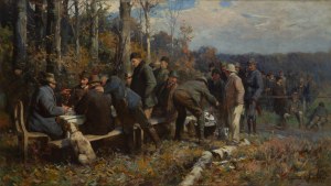 Zygmunt Ajdukiewicz (1861 Witkowice pod Tarnobrzegiem - 1917 Wiedeń), Po polowaniu, 1906