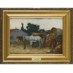 Tadeusz Rybkowski (1848 Kielce - 1926 Lwów), Kobiety przy wozie