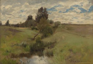 Roman Kazimierz Kochanowski (1857 Kraków - 1945 Freising, Bawaria), Pejzaż letni ze strumykiem