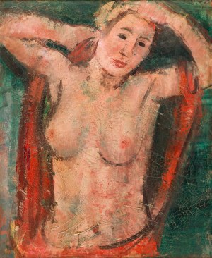 Joachim Weingart (1895 Drohobycz - 1942 Auschwitz), Akt żeński z uniesionymi rękoma (