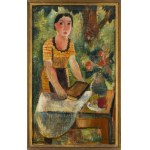 Zygmunt Olesiewicz, Jean Olin (1984 Varsovie - 1972 Paris), Portrait d'une jeune fille dans un jardin, 1925