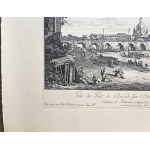 Bernardo Bellotto (Canaletto mladší) (1721 - 1780), Vue du pont de Dresde sur l'Elbe (Pohled na most v Drážďanech přes Labe).