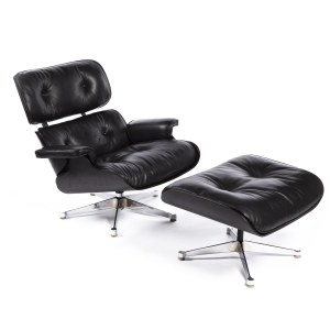 Charles a Ray Eames Herman Miller, Křeslo s podnožkou, 2. polovina 20. století.