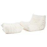 Michel Ducaroy Ligne Roset, France, "Togo" armchair and pouffe, 1970s.