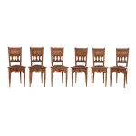 Set of six chairs in the Zakopane style, late 19th century.