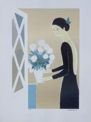 Serge LASSUS (ur.1933), Le bouquet blanc, 1982