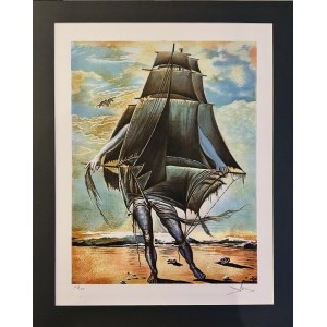 Salvador Dalí (1904-1989), Muž s plachtou (L'homme batea), motiv z baletu Tristan Fou (Šílený Tristan), 70. léta 20. stol.