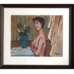 Tymon Niesiołowski(1882-1965),Półakt,lata 50 XX wieku