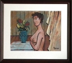 Tymon Niesiołowski(1882-1965),Półakt,lata 50 XX wieku