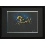 Jozef Wilkoń,Noble steed against the background of the night sky