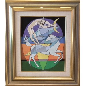 Czesław Tumielewicz (geb. 1949), Komposition mit Mond, Pferd und Mädchen