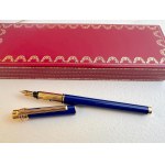 Pens - CARTIER TRINITY BLUE LAPIS FOUNTAIN PEN WITH BOX