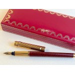 Pens - CARTIER TRINITY MARBLED BROWN FOUNTAIN PEN WITH BOX