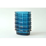 Optical glass vase - HSG Ząbkowice - J. S. Drost - storm color