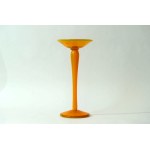 Glass candle holder on a high leg - Krakow Glass Institute