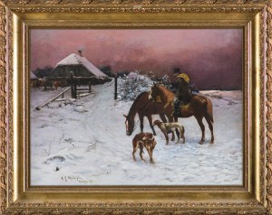Michał Gorstkin Wywiórski, ŚWIT PRZED POLOWANIEM, ok. 1890