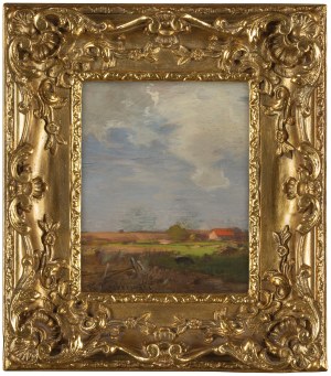 Roman Kochanowski, PEJZAŻ Z CZERWONYM DACHEM, ok. 1900-1910