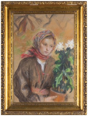 Teodor Axentowicz, DZIEWCZYNA Z KWIATAMI, 1936