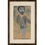 Nikifor Krynicki, PORTRET OF A MAN AT A CROSS, 1920s.