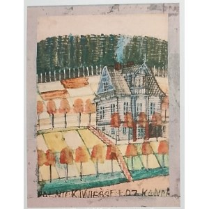 Krynicki Nikifor ( 1895 - 1968 ), Villa among the autumn trees